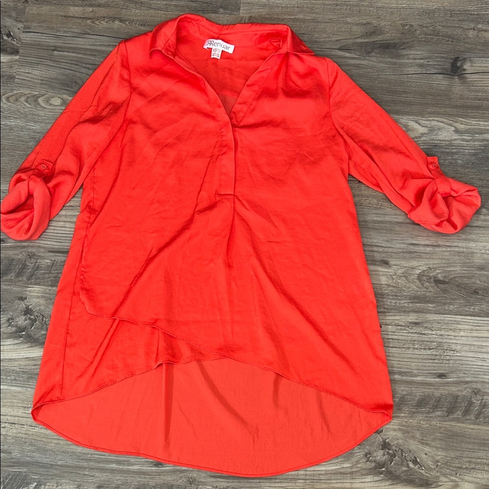 Apt. 9 Vibrant Red V-Neck Blouse